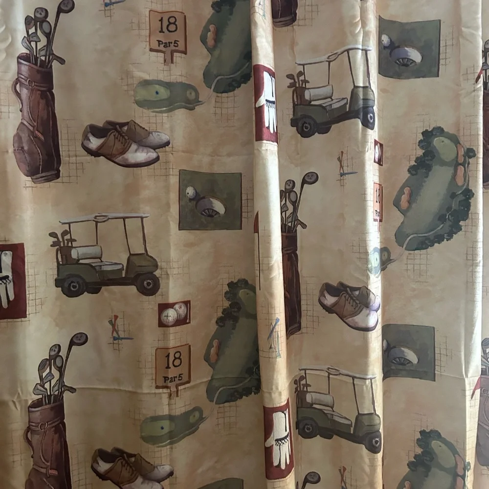 Golf Theme Shower Curtain Set NWT